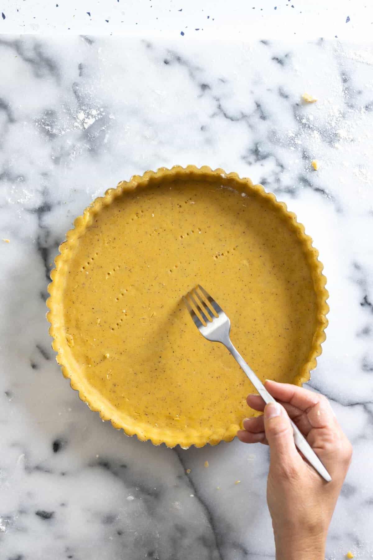 dock tart shell with fork