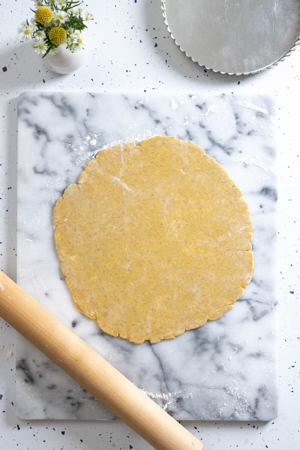 Rolling savory tart dough