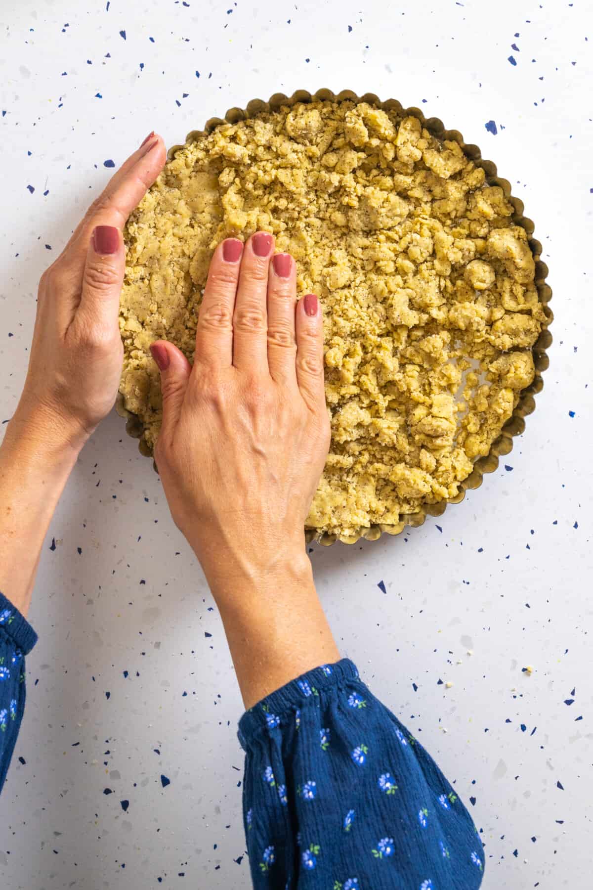 Press in method for Savory Tart Dough