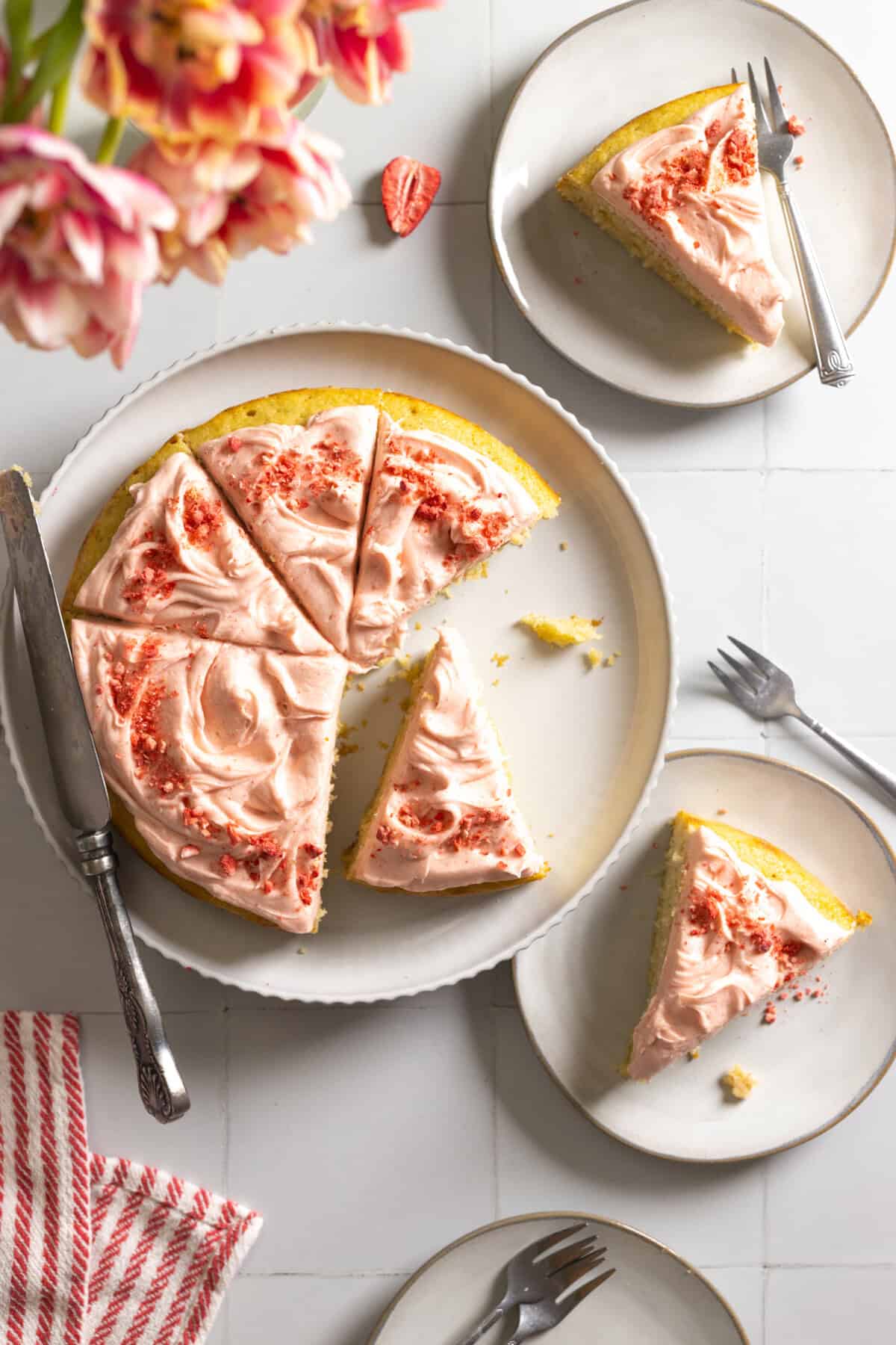 Sliced Big Pink Cookie Cake