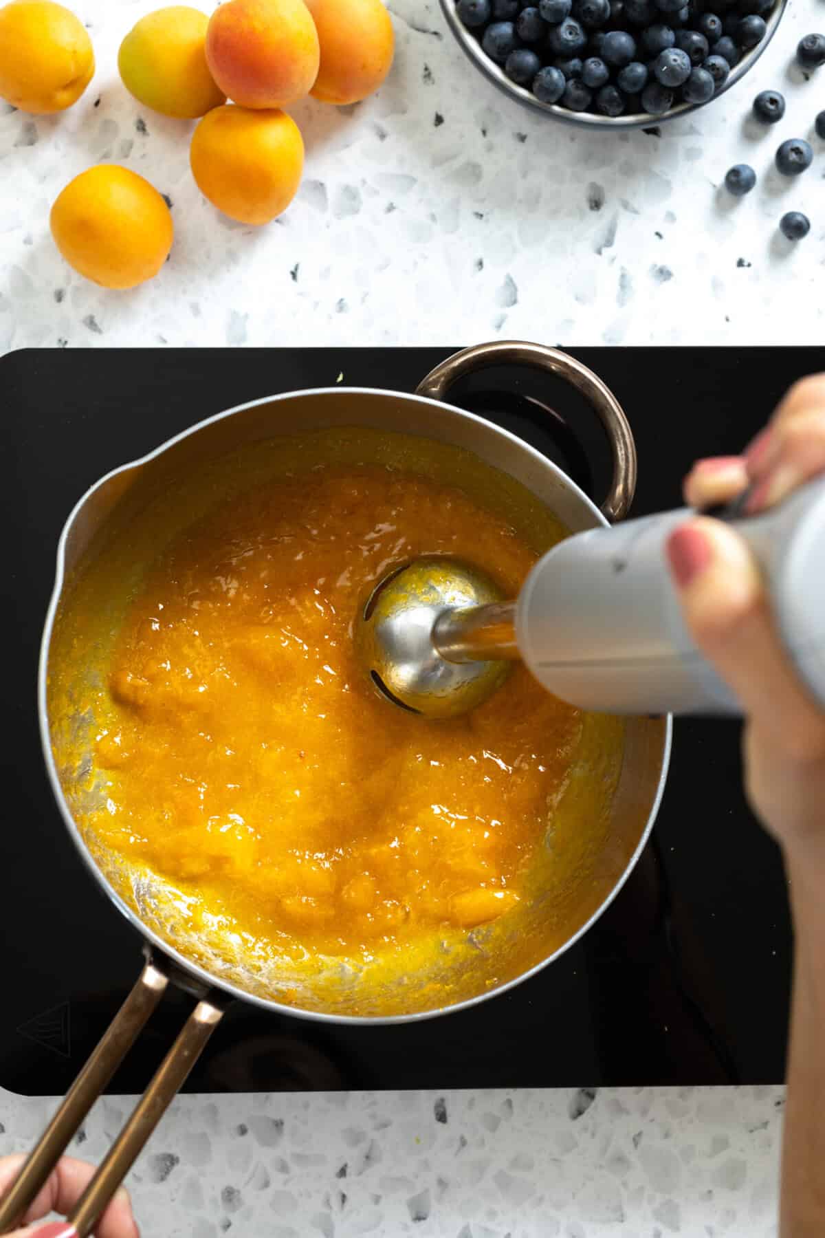puree apricots for curd