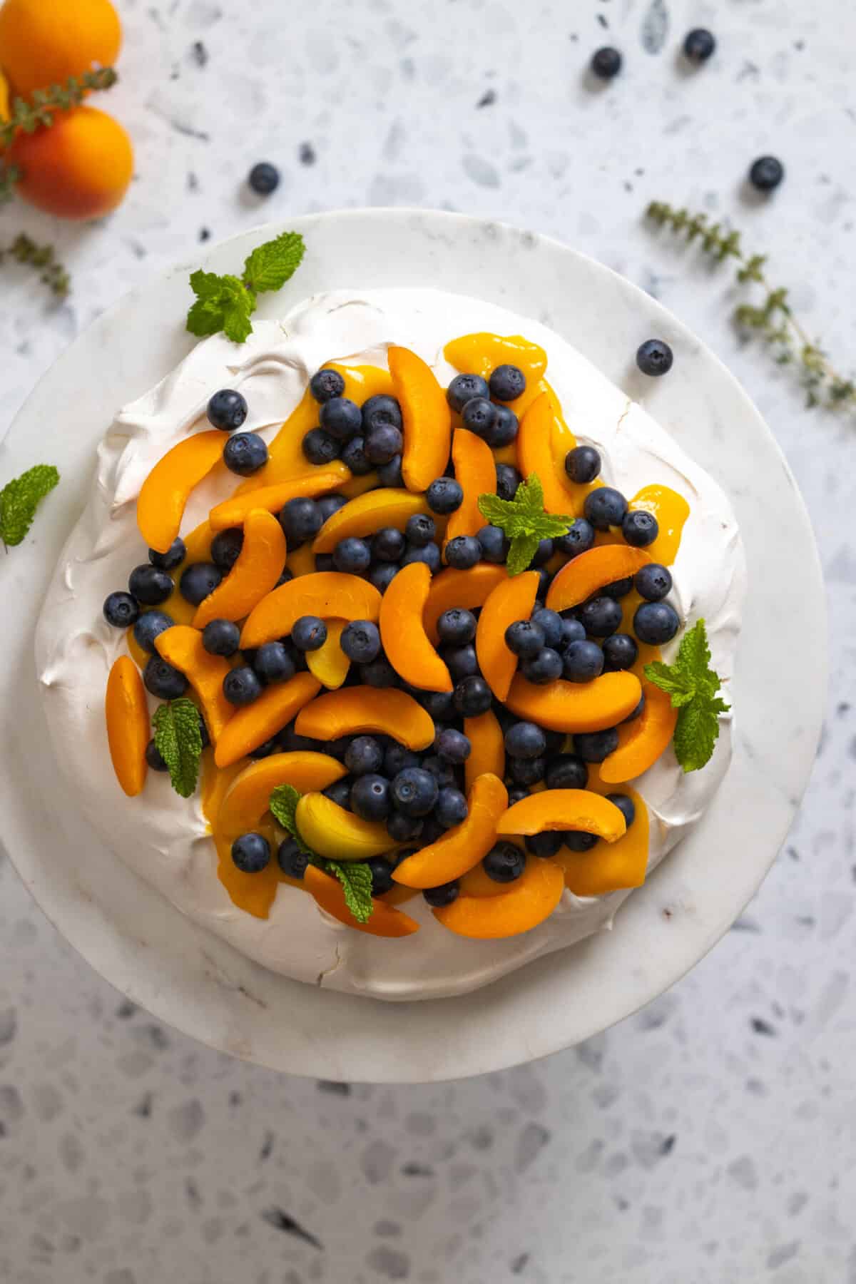 Pavlova with Apricot Curd and Blueberries by Baking The Goods