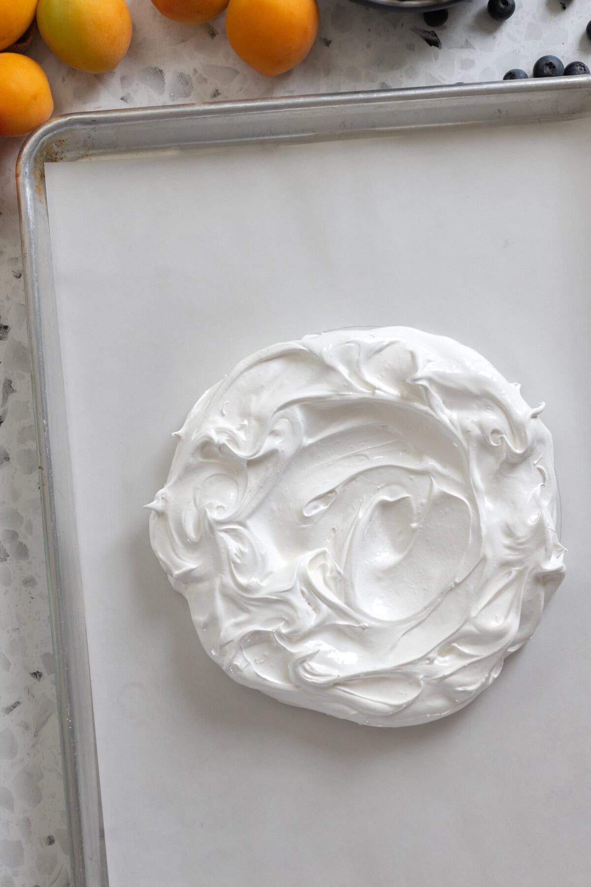 Meringue ready to bake