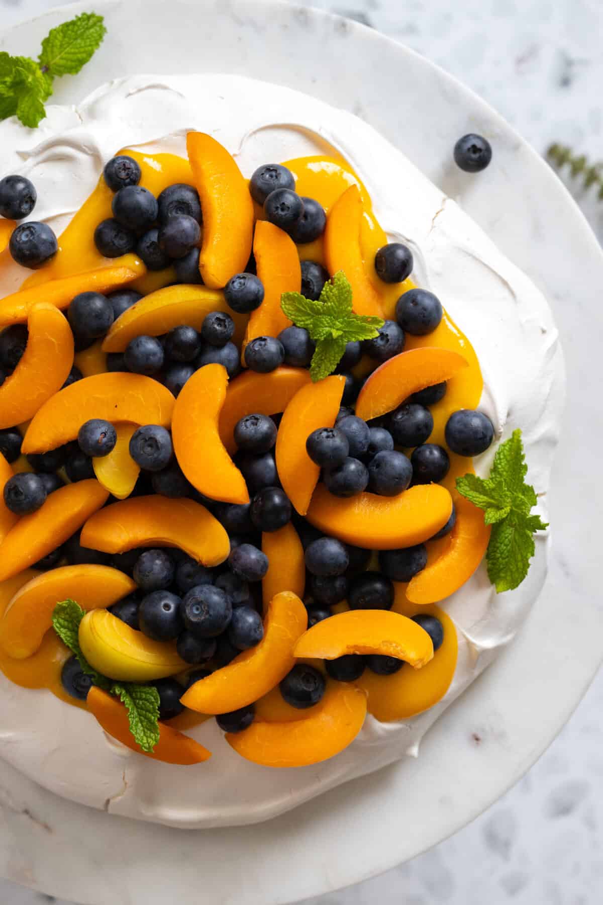 Pavlova with Apricot Curd and Blueberries