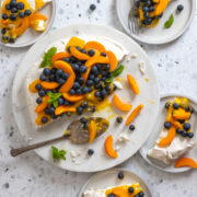 Pavlova with Apricot Curd and Blueberries by Baking The Goods