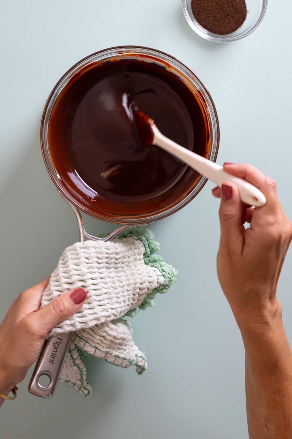 melted chocolate and butter