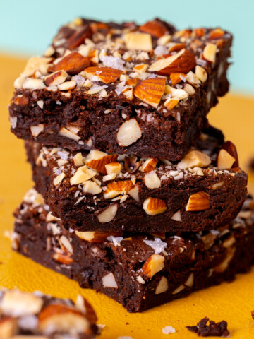 Mocha Almond Fudge Brownies by Baking The Goods