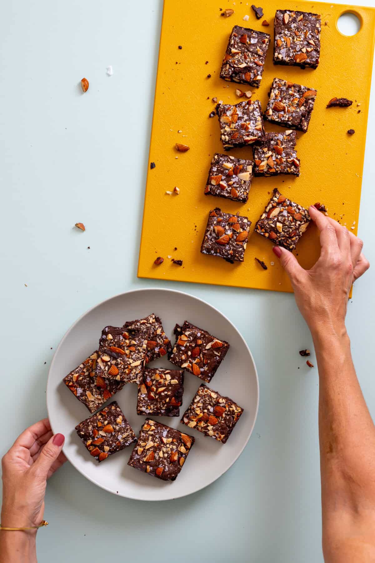 Mocha Almond Fudge Brownie squares