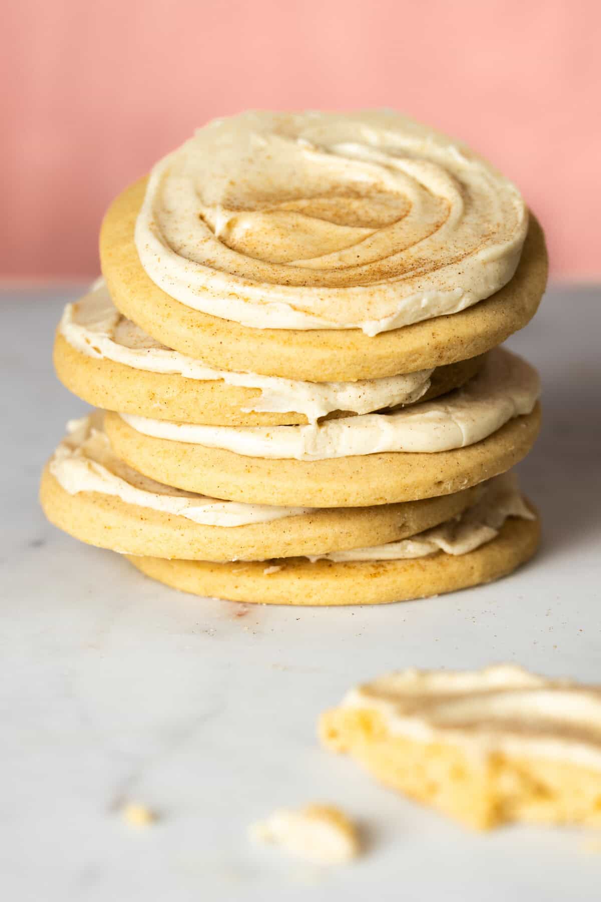 Big Maple Cream Cheese Frosted Cookie stack