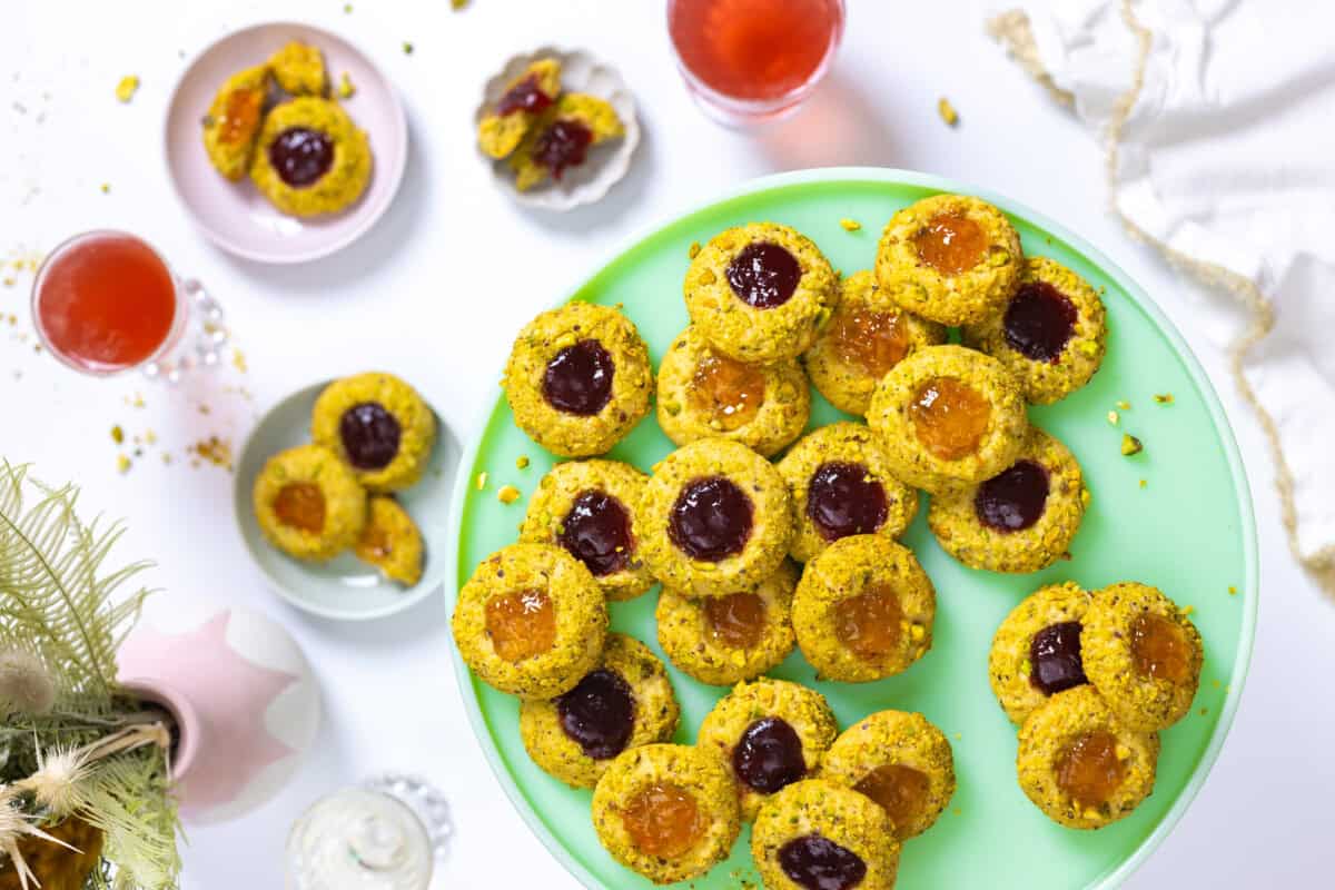 Pistachio Thumbprint Cookies