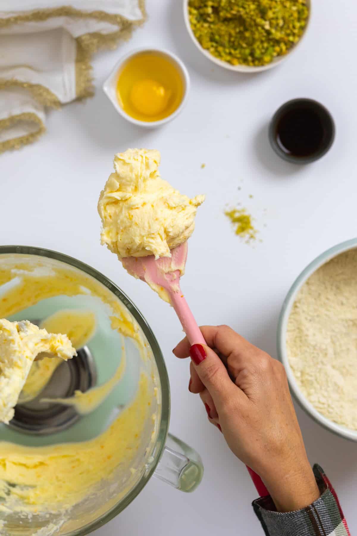 creaming butter and citrus sugar