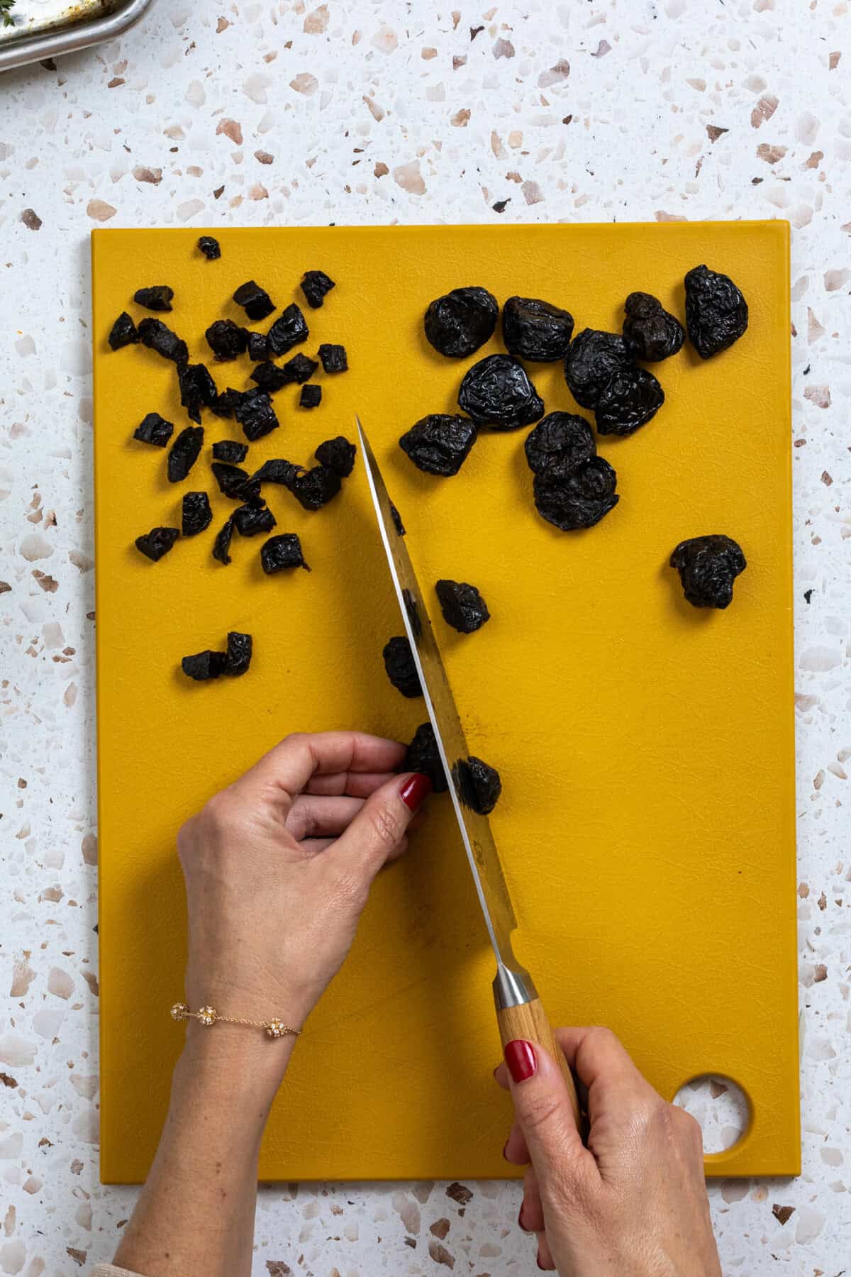 chopping California Prunes
