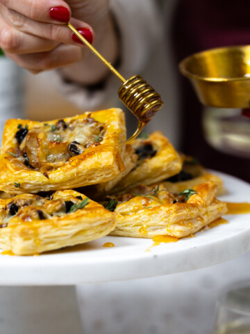 Prune Onion Fontina Puff Pastry Tarts by Baking The Goods