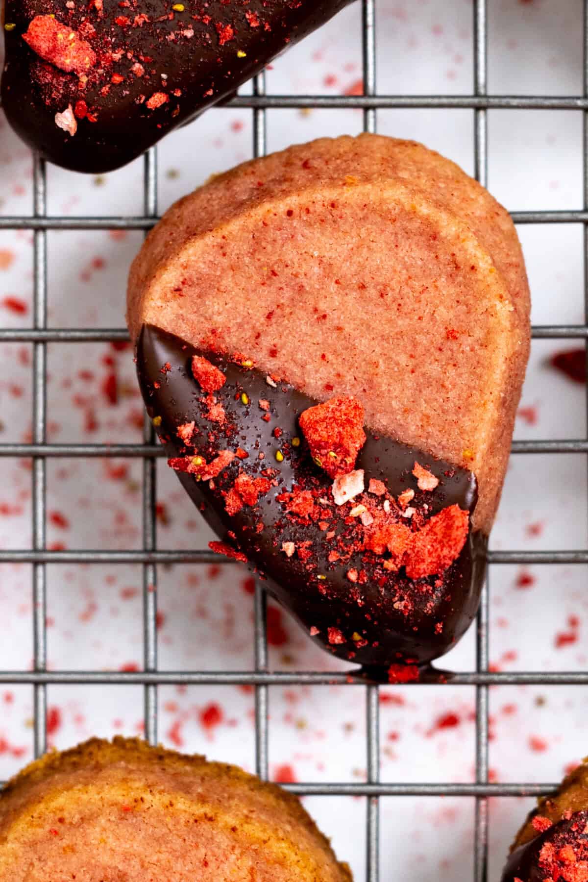 Chocolate Dipped Strawberry Cookie