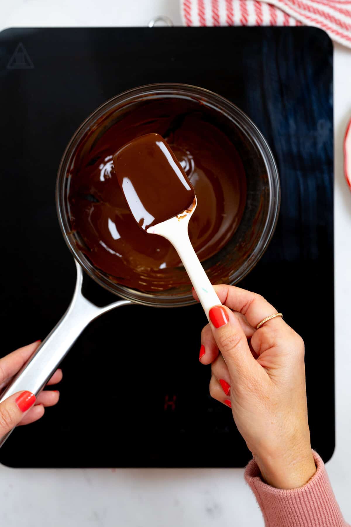 melting dark chocolate in double boiler