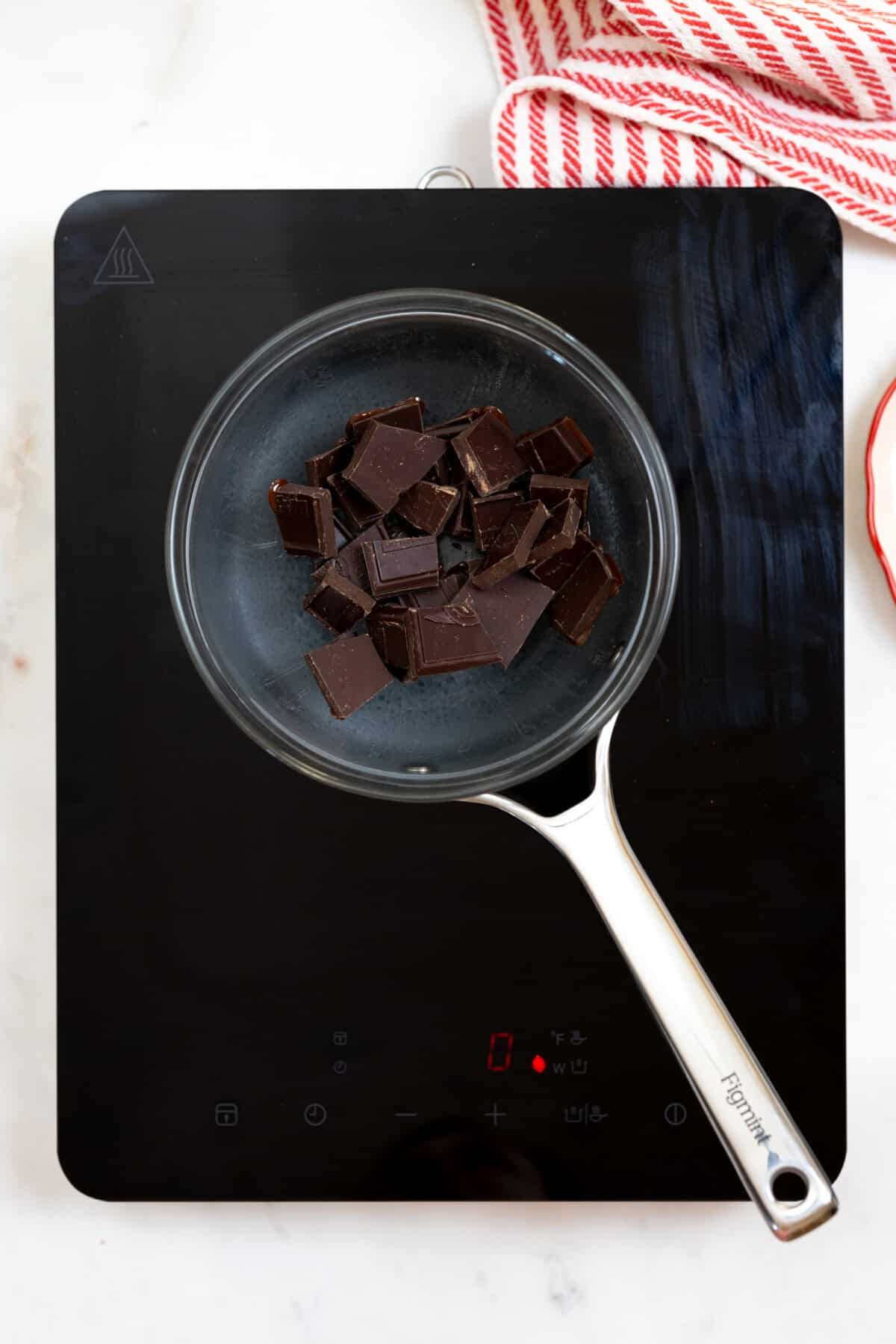 melting dark chocolate in double boiler
