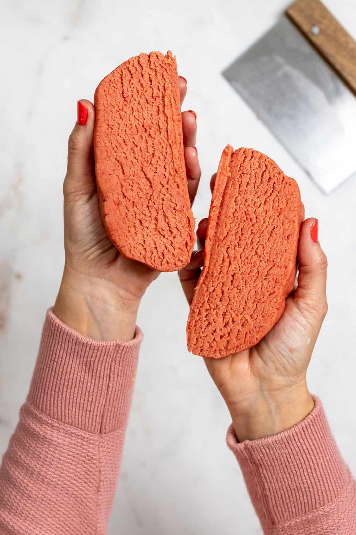 Strawberry flavored cookie dough