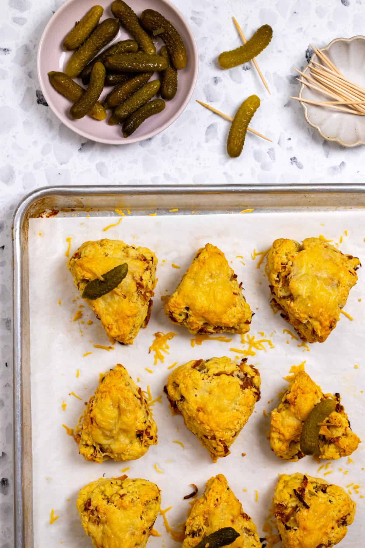 Cornichons and scones