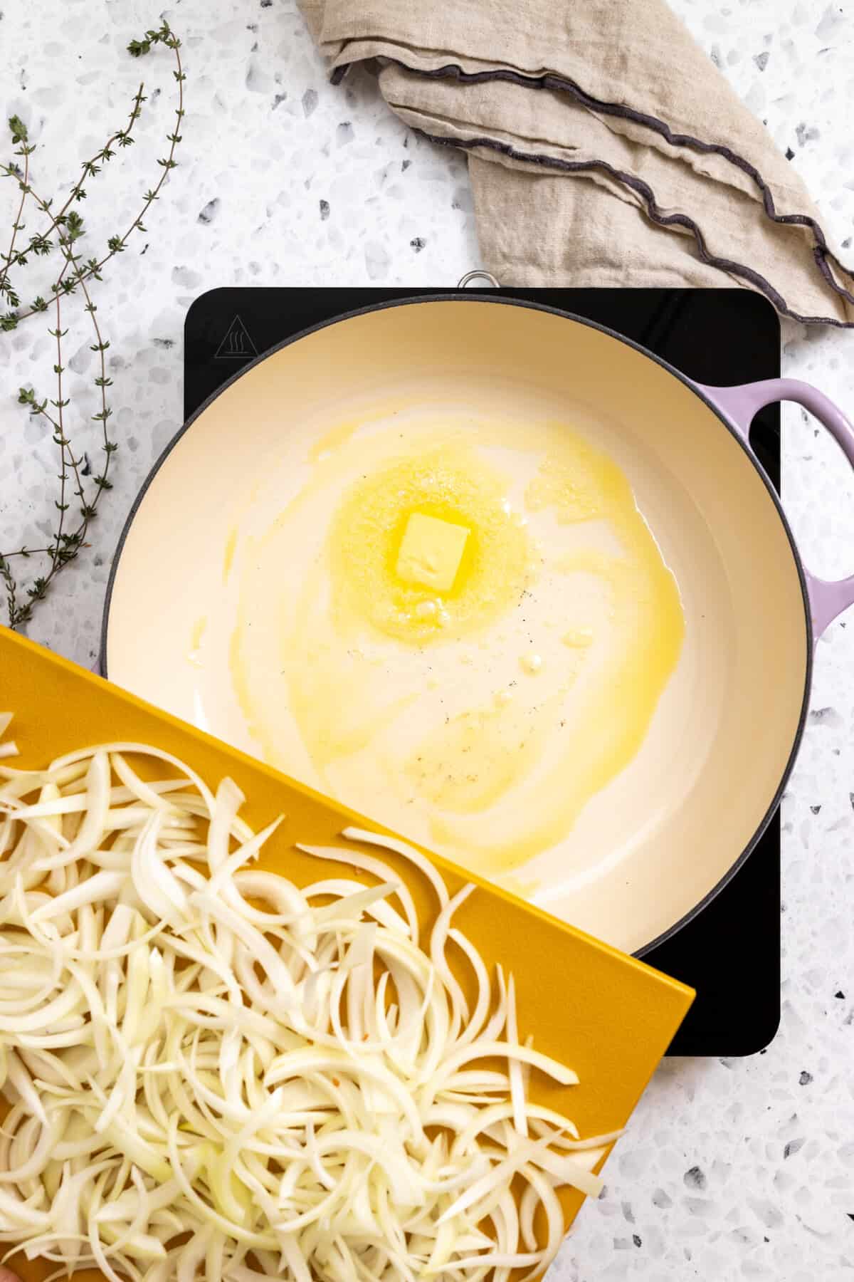 caramelizing onions with butter