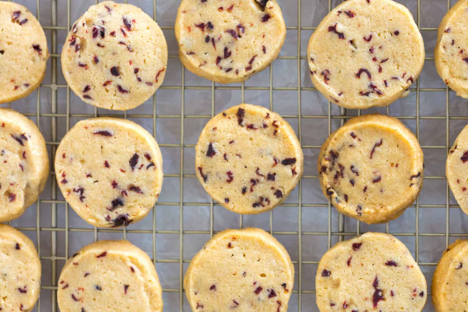 Glazed Hibiscus Shortbread Cookies cooling