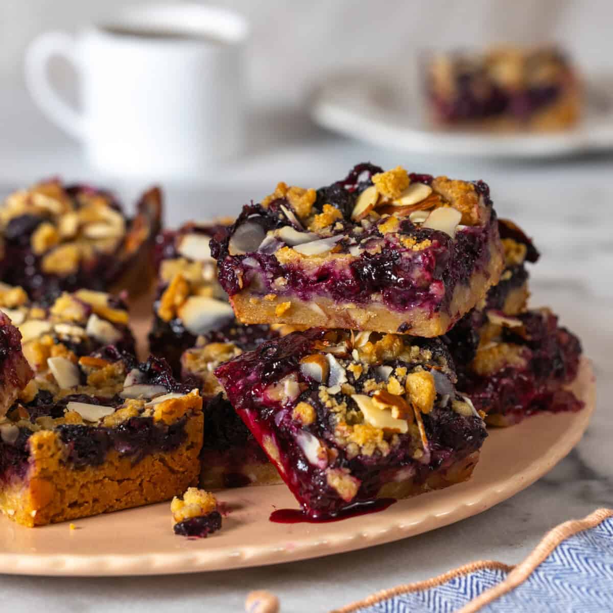 Blueberry Almond Crumble Bars by Baking The Goods