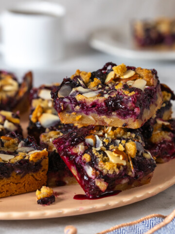 Blueberry Almond Crumble Bars by Baking The Goods