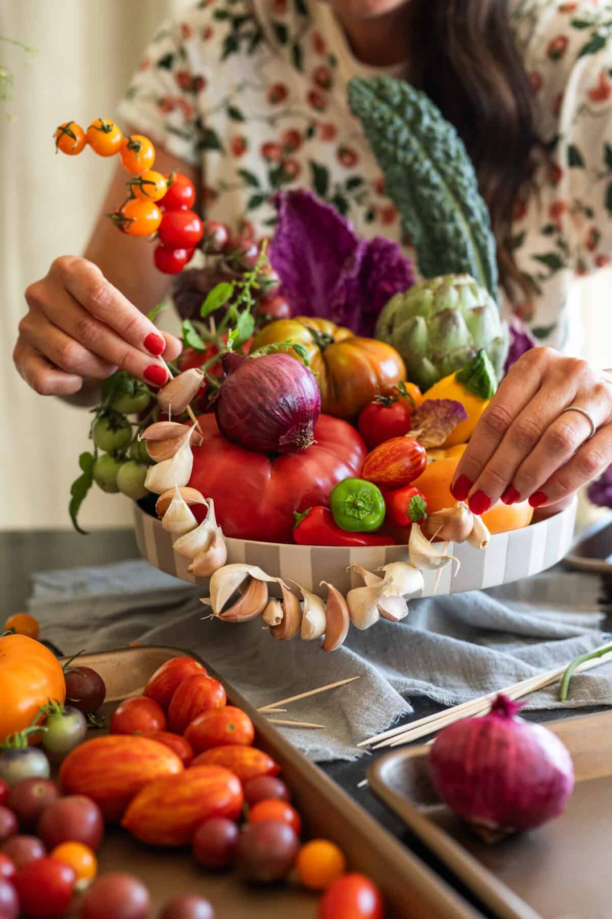 Edible Centerpiece styling by Becky Sue Wilberding of Baking The Goods for California Grown