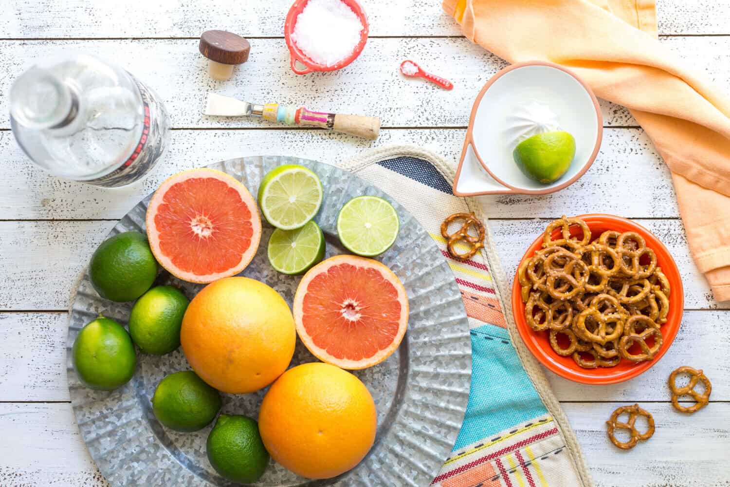 Grapefruit Margarita Tart with Pretzel Crust - ingredients