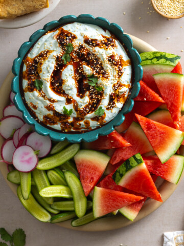 Chili Oil Cottage Cheese Dip by Baking The Goods