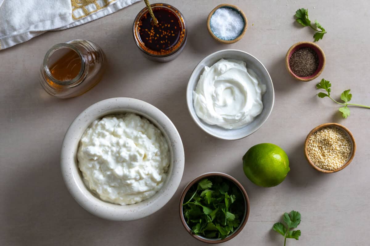 Ingredients for Chili Oil Cottage Cheese Dip