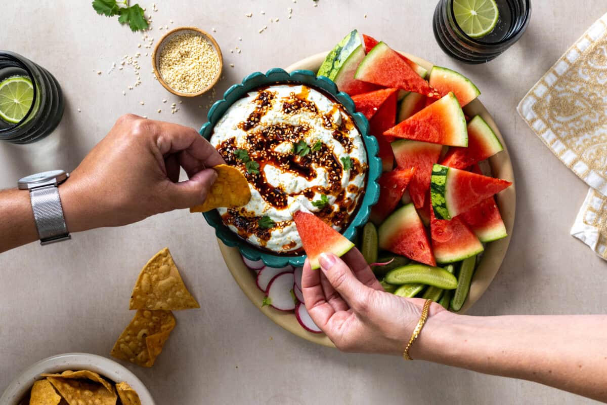 Chili Oil Cottage Cheese Dipping