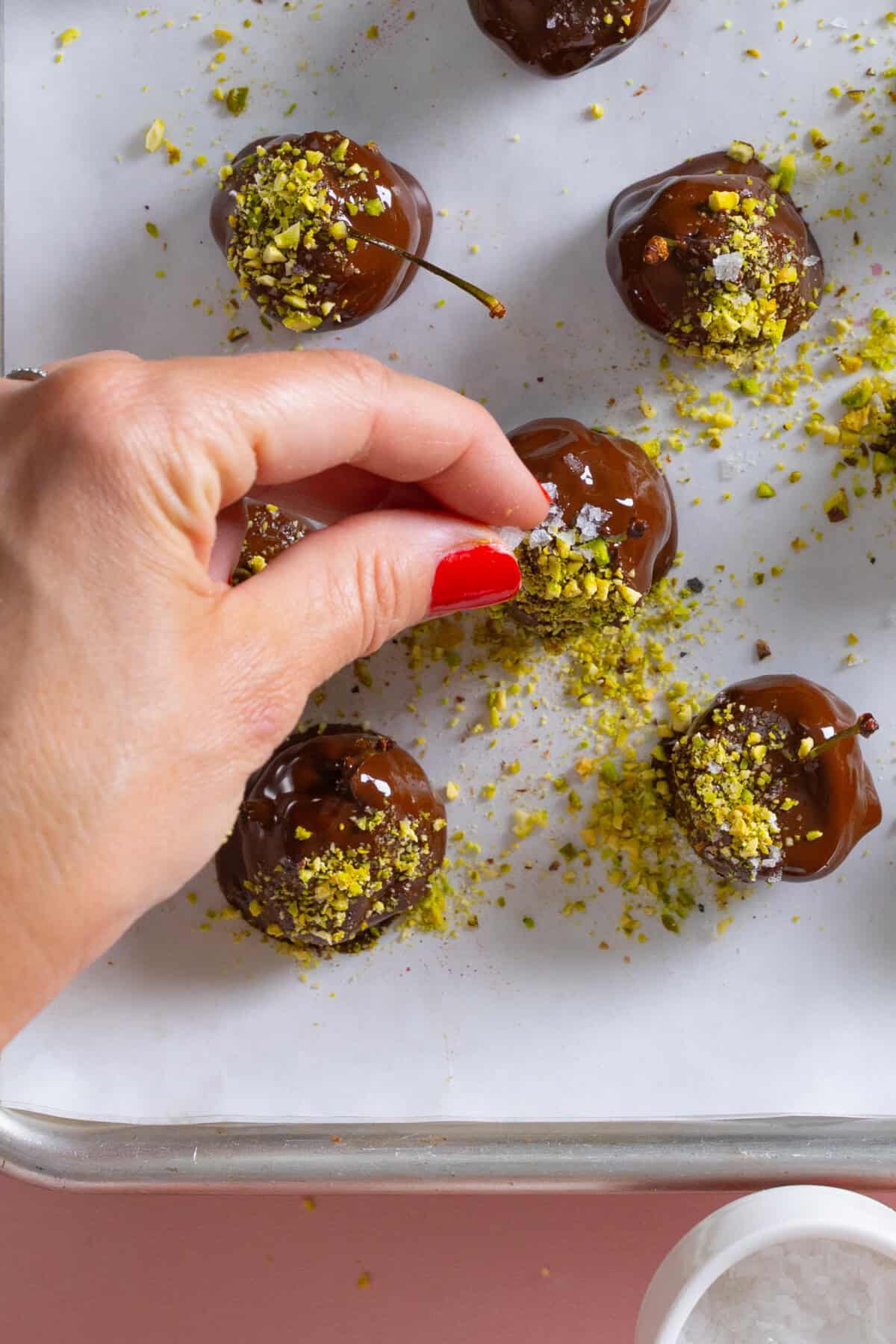 Adding salt to Chocolate Prune Cherry Bombs