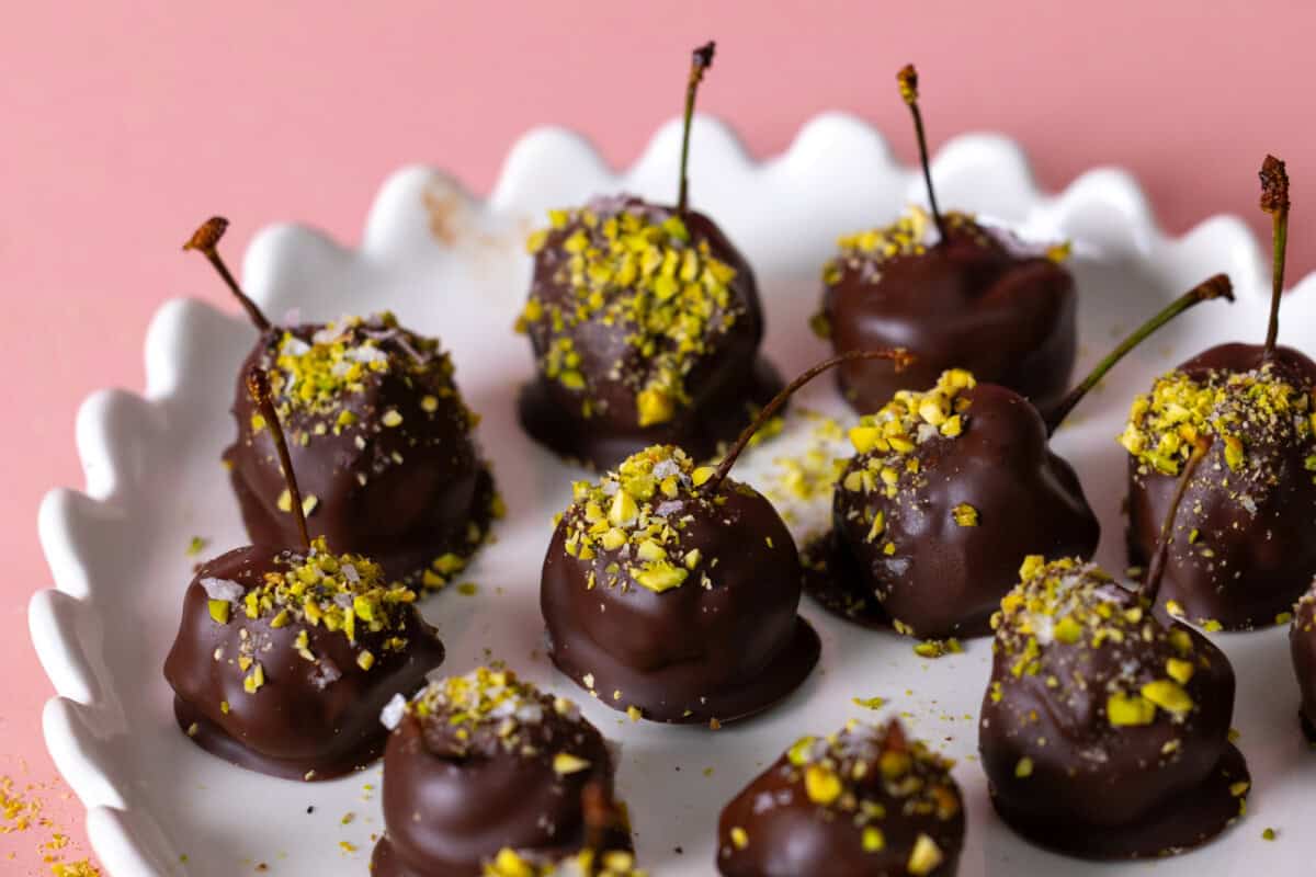 Chocolate Prune Cherry Bombs close up