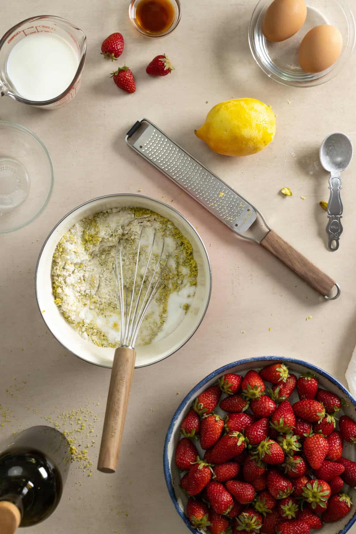 dry ingredients for olive oil cake