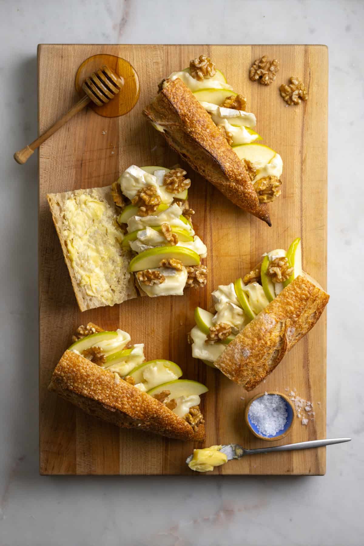 Assembling Apple Brie Sandwiches