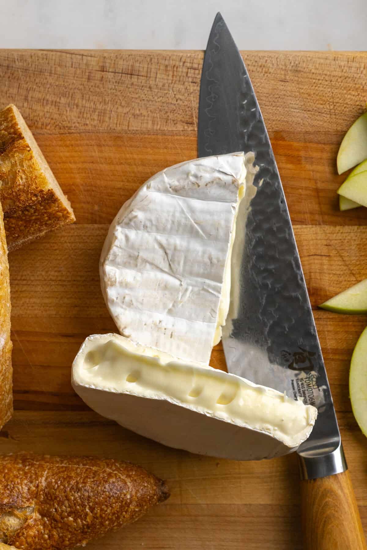 Sliced Brie cheese from California