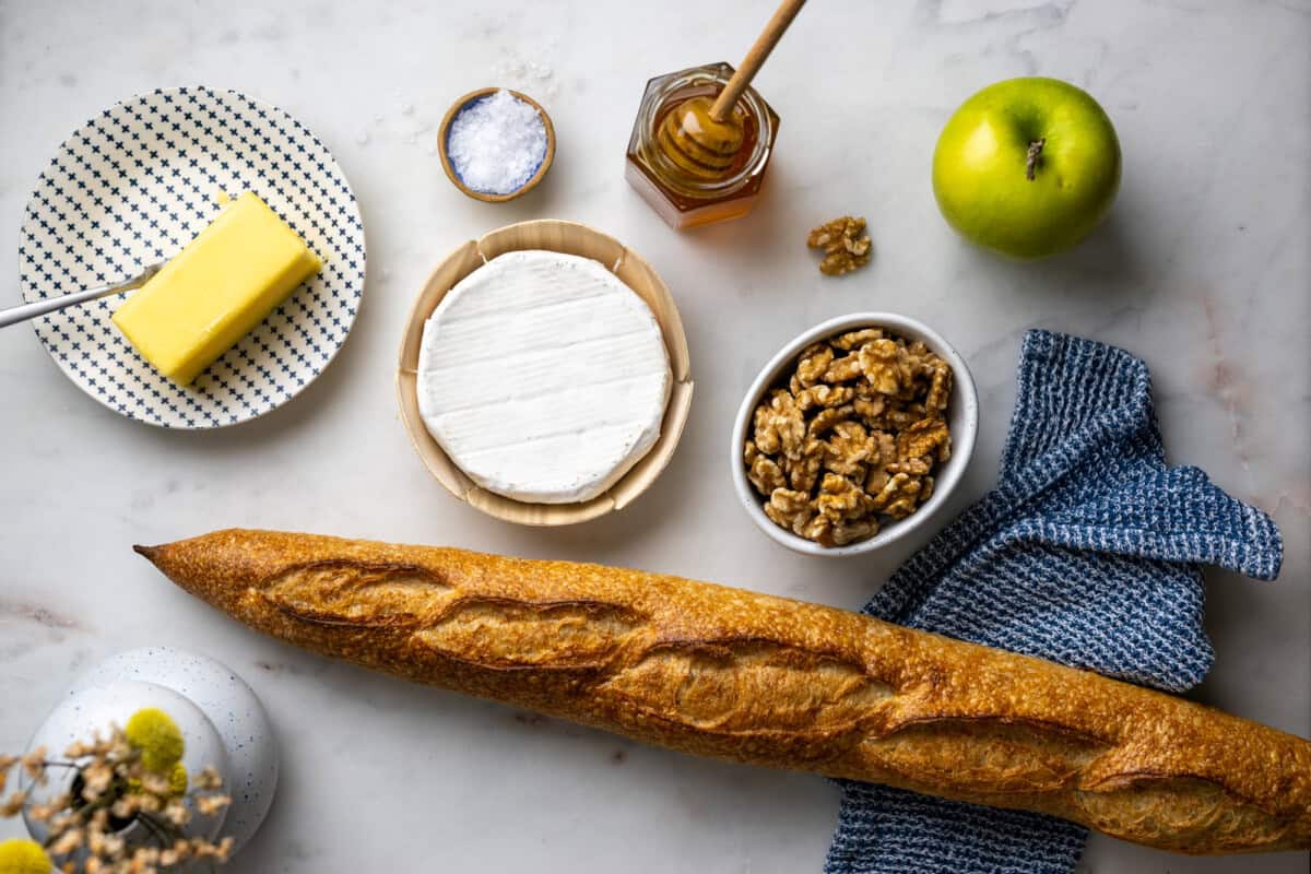 Ingredients for Apple Brie Baguette Sandwiches