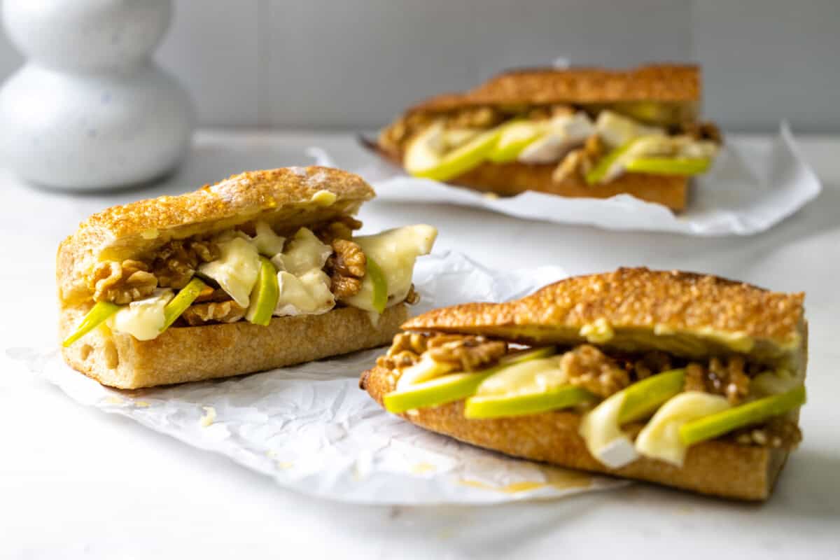 Apple Brie Baguette Sandwiches from Baking The Goods