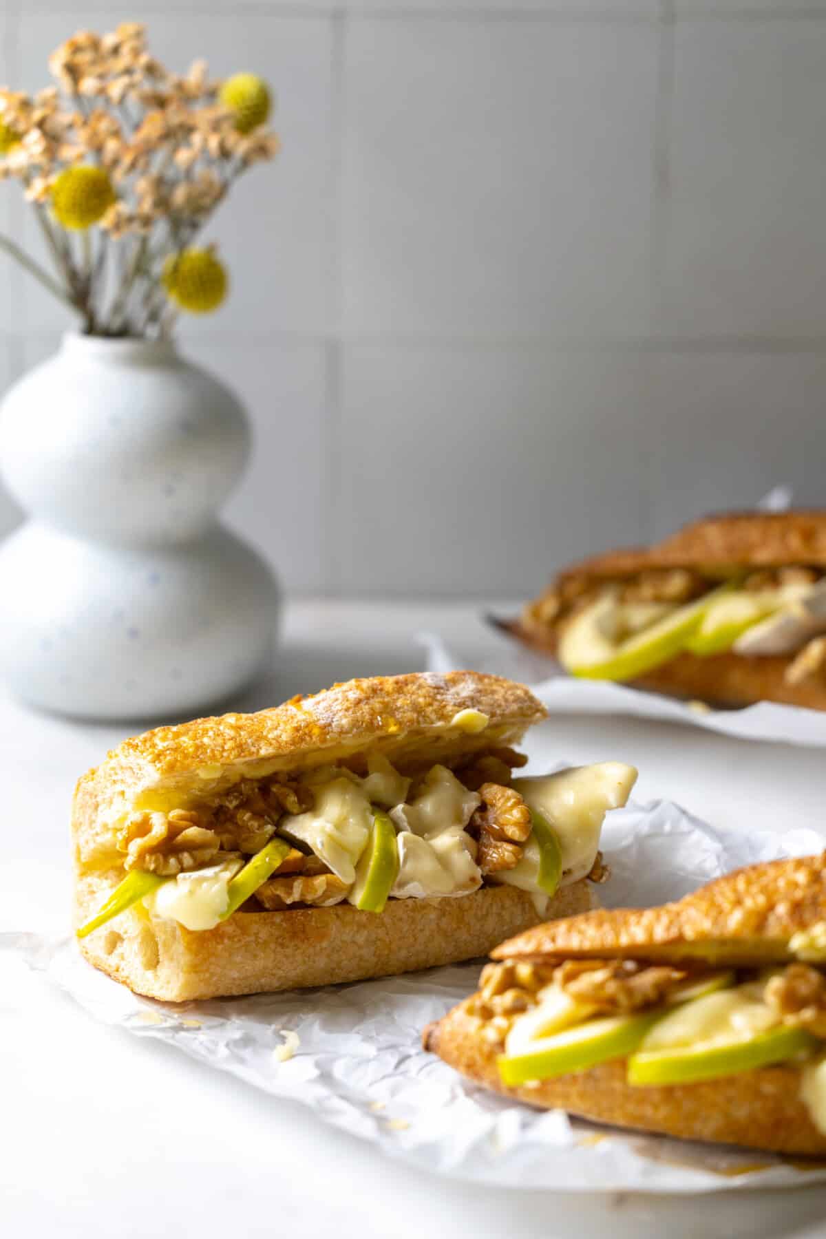 Baguette brie sandwich is California French