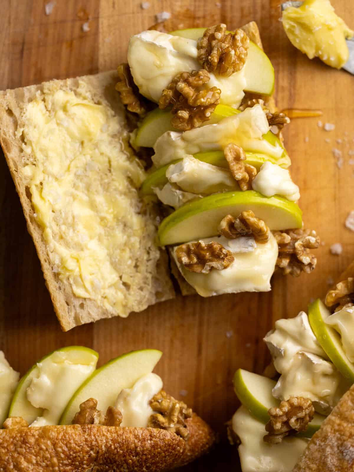 Close up of Brie Baguette Sandwich