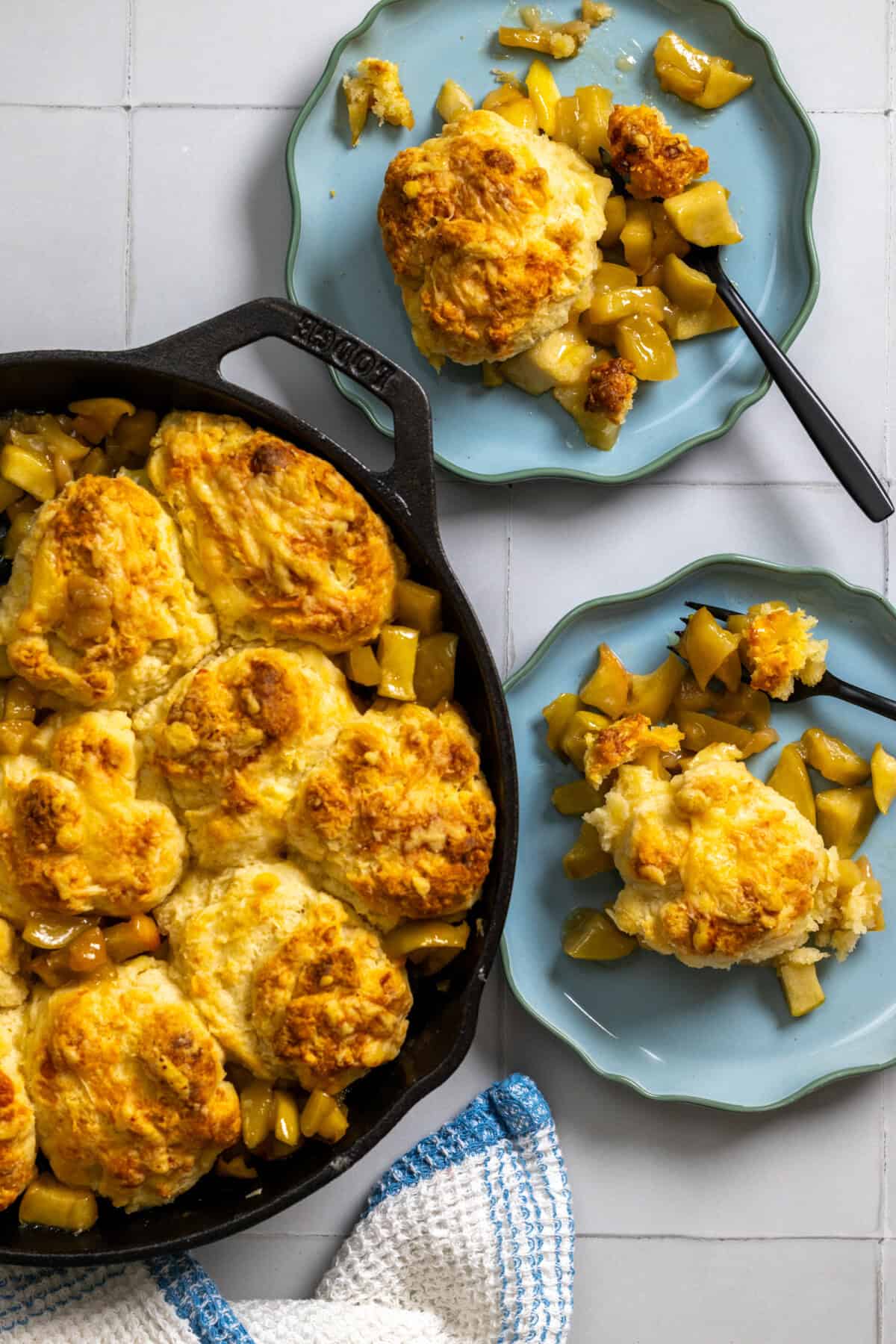 Plated Apple Cheddar Cobbler