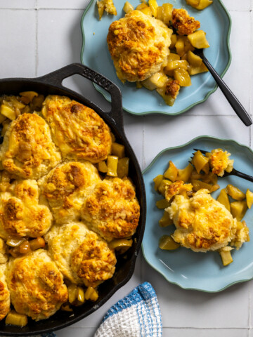 Plated Apple Cheddar Cobbler