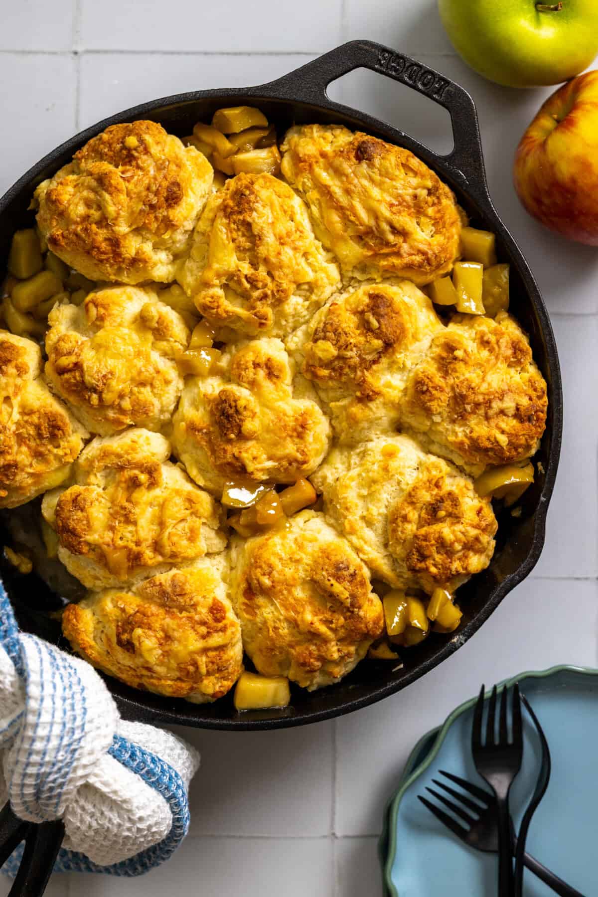 Apple Cheddar Cobbler close up
