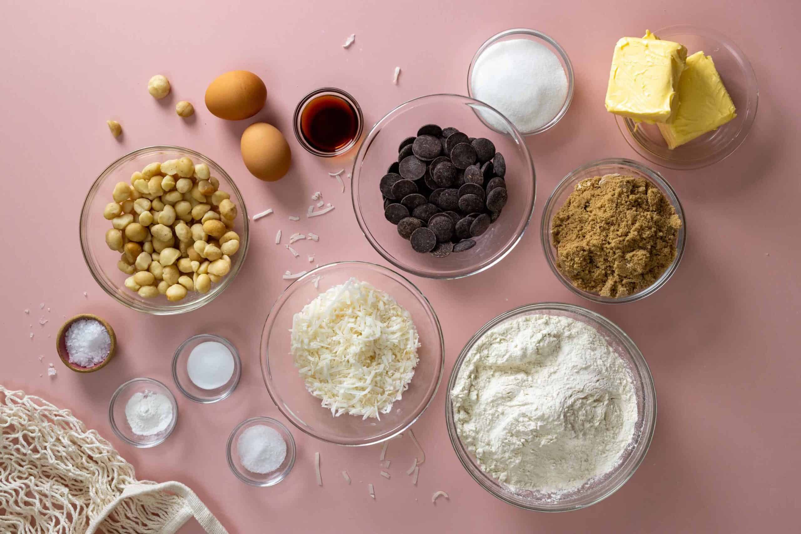 Macadamia Nut Coconut Chocolate Chip Cookie ingredients