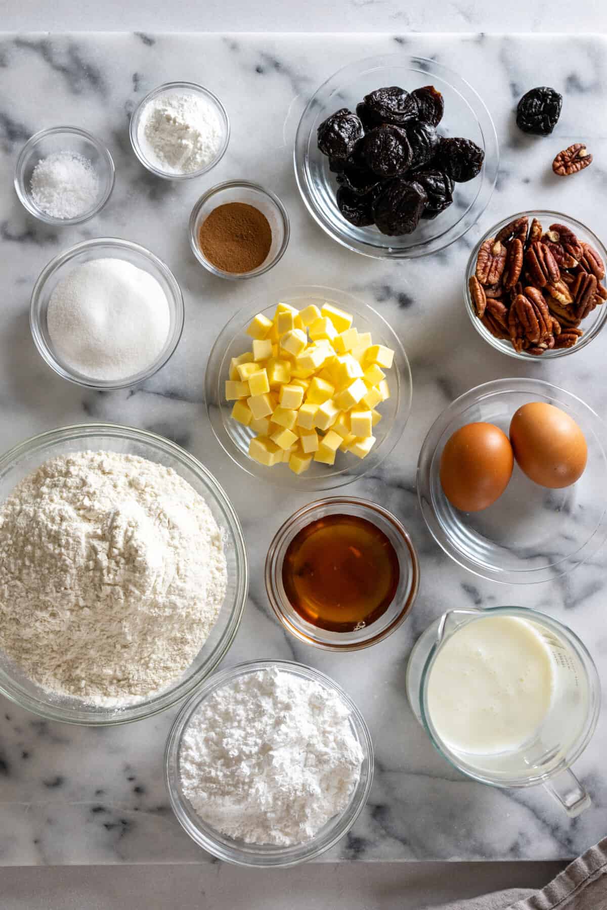 Maple Pecan Prune Scones ingredients