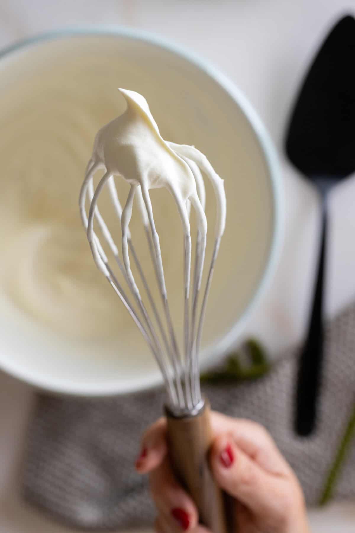 soft whipped cream peaks