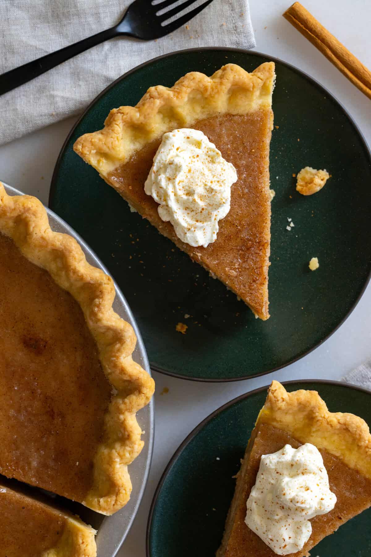 Slice of Hot Buttered Rum Sugar Cream Pie