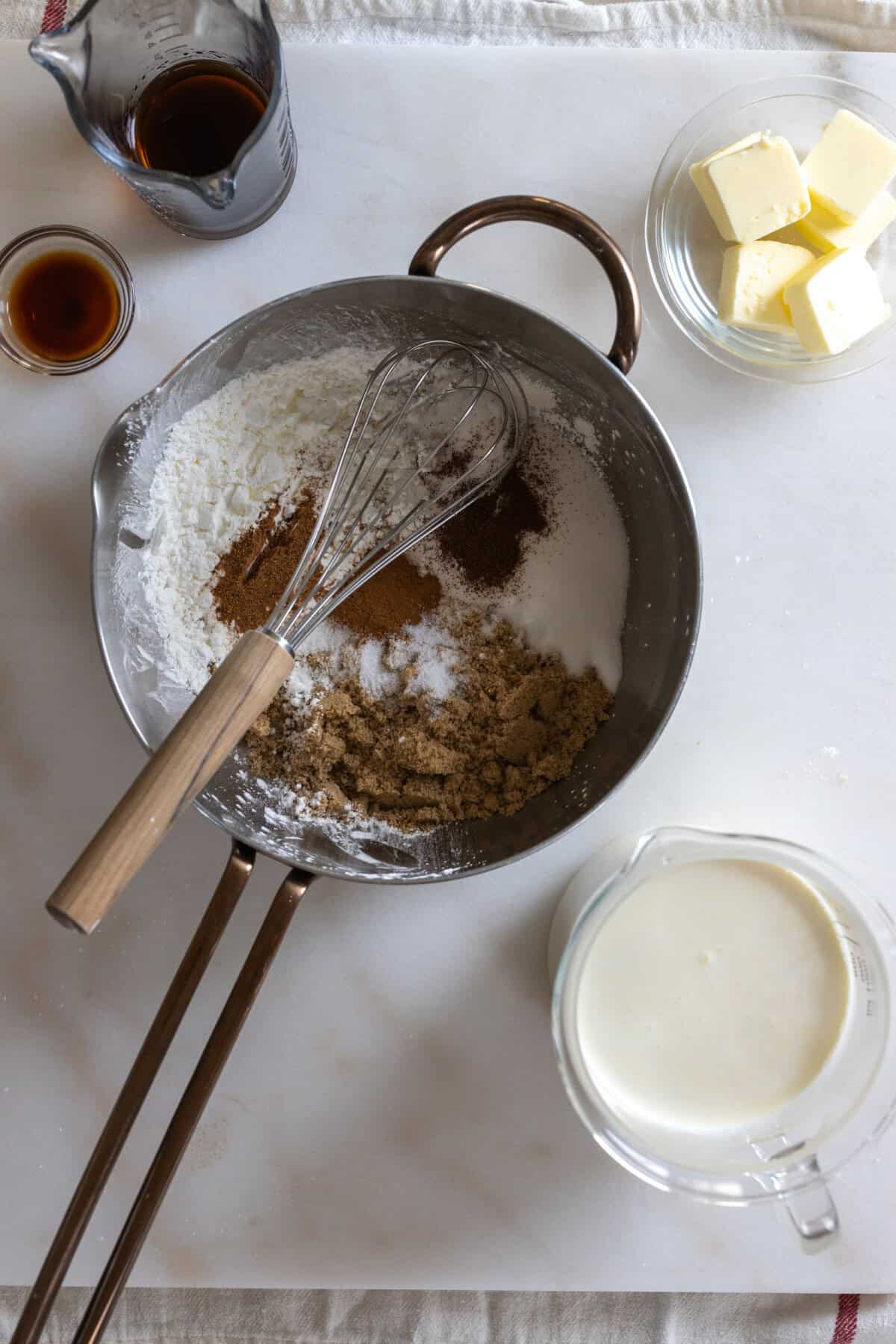 Hot Buttered Rum Sugar Cream Pie filling ingredients