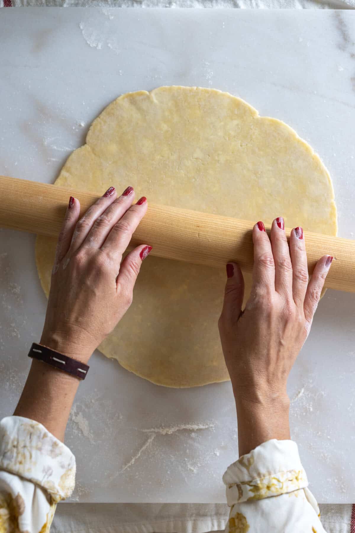 Rolling out pie dough