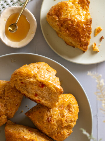 Calabrian Chili Pecorino Scones with Honey Glaze